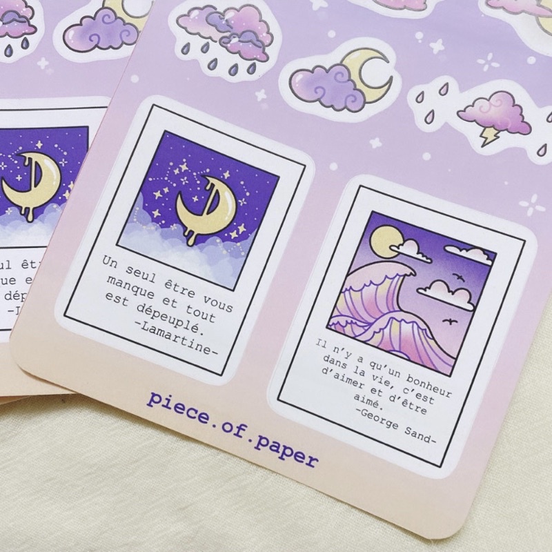 Dreamie sticker - hình dán những đám mây tím mộng mơ