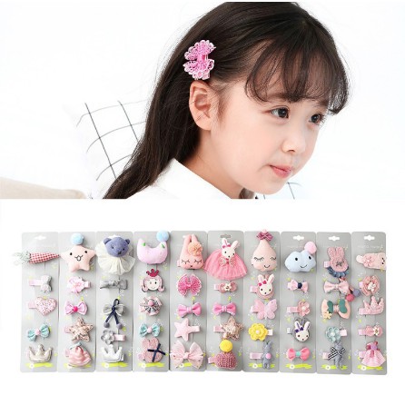 Set 5 Kẹp Tóc Đáng Yêu Cho Bé Gái