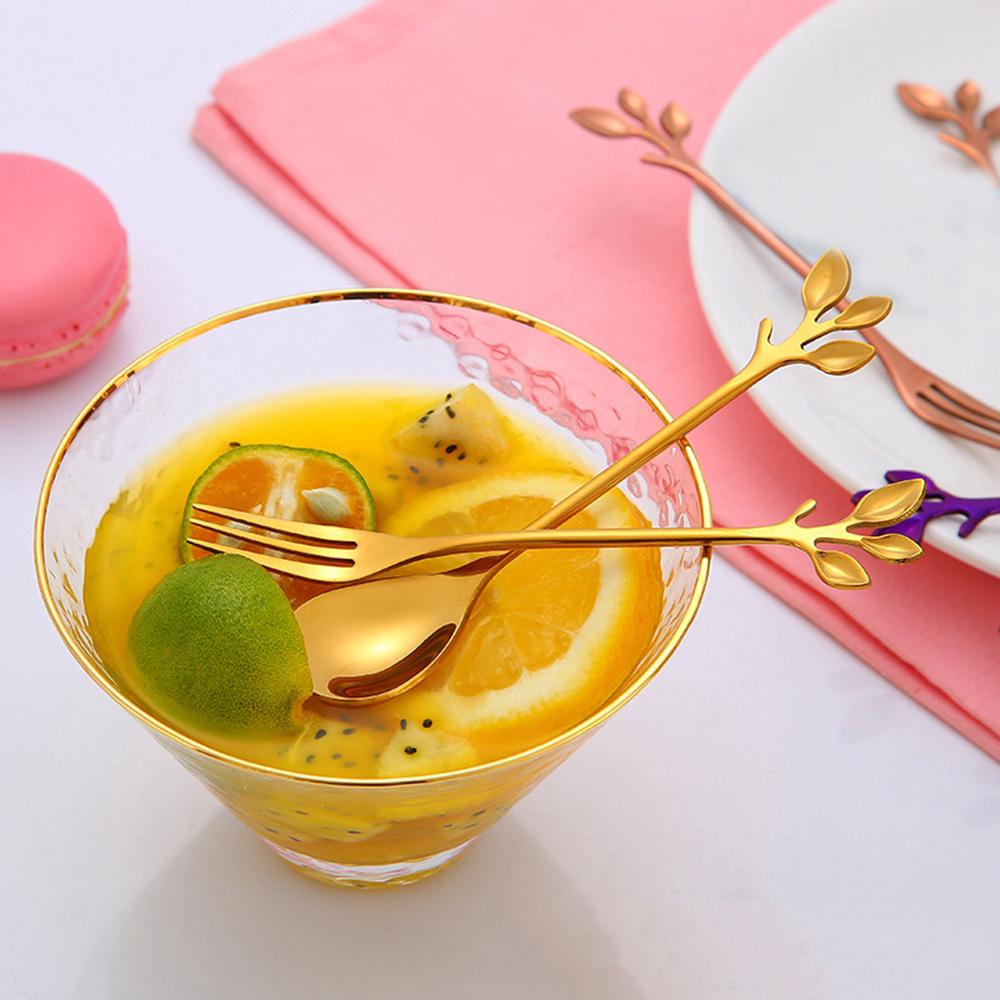 Leaf creative spoon / fork stainless steel coffee spoon [EXO1]