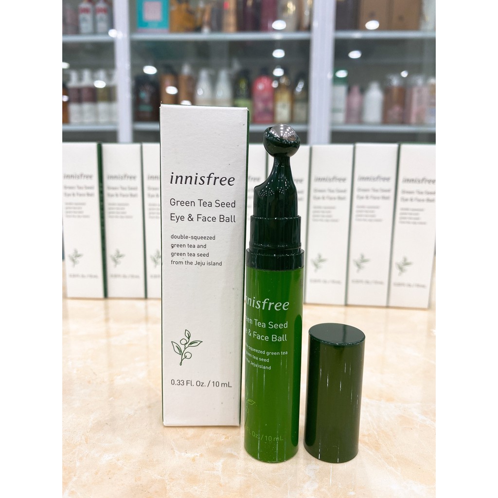 Thanh Lăn Mắt Innisfree Green Tea Seed Eye &amp; Face Ball Hàn Quốc 10ml