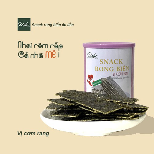 [GIÀU VITAMIN] Snack Rong Biển Robi Không Dầu, Giàu vitamin - Hộp 40gram