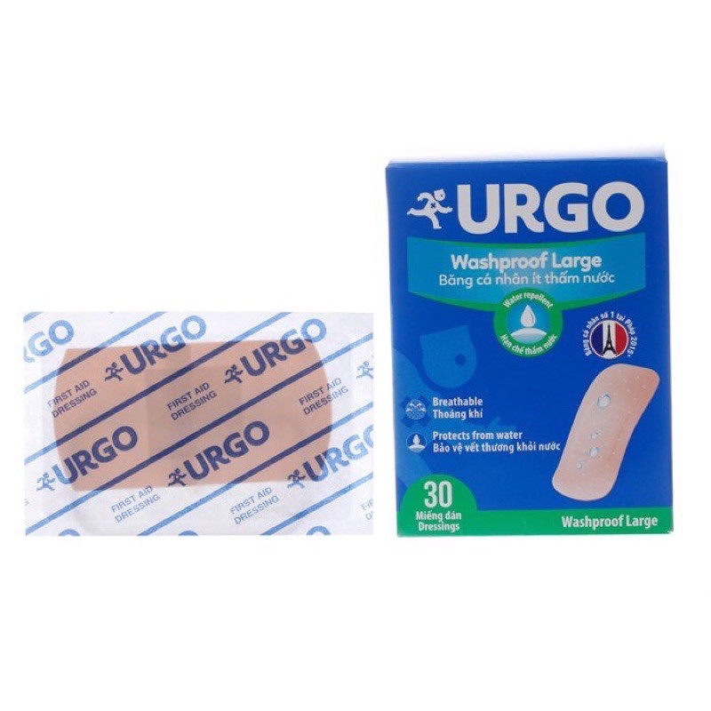Băng dán cá nhân Urgo bản to (hộp 30 miếng)