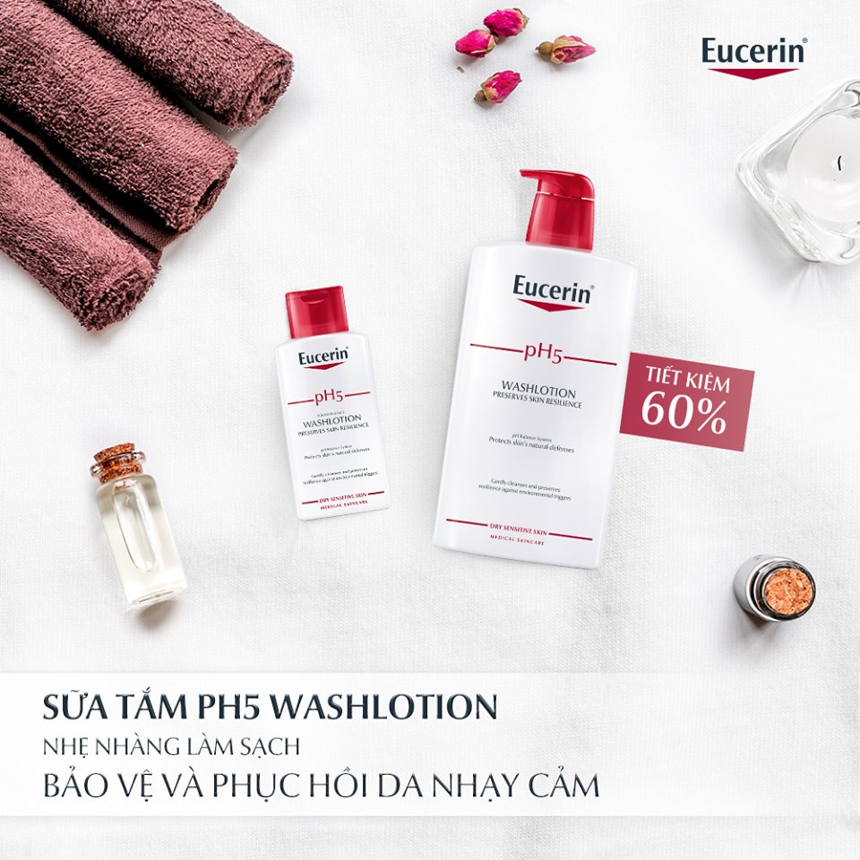 Sữa Tắm Cho Da Nhạy Cảm Eucerin pH5 for Body &amp; Face Washlotion