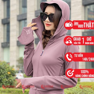 Áo choàng chống nắng nữ Cardina Vải thun lạnh hai lớp liền thân cao cấp Thơm khử mùi, làm mát cơ thể có lưới 2 bên nách