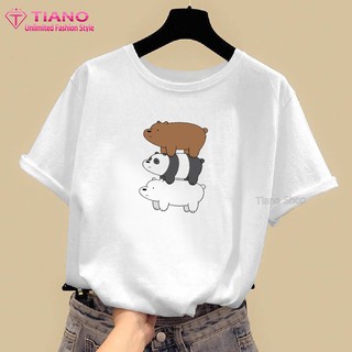 Km Áo thun nữ tay ngắn in hình gấu bò form rộng at-012 chất lượng
