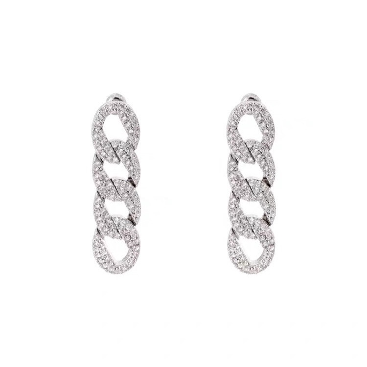 Bông Tai Dáng Dài Đính Đá Thời Trang Cho Nữ