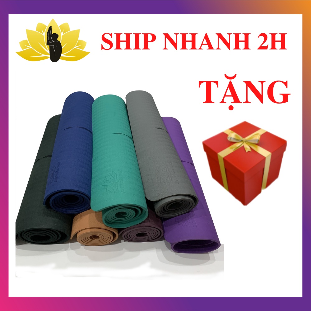 Thảm tập yoga Avi định tuyến chống trơn trượt 2 mặt dày 6mm- chất liệu TPE an toàn