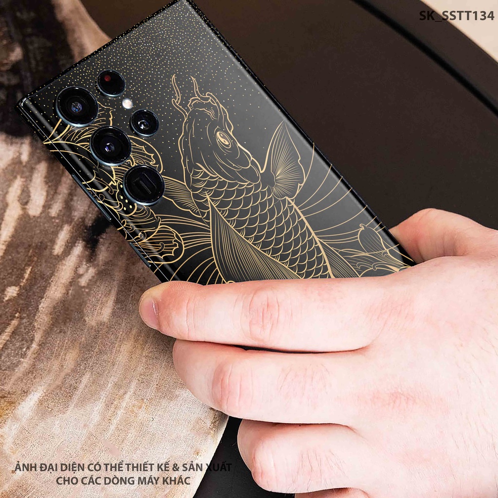 Miếng Dán Skin Hình Cá Chép Gold Samsung S22/23 Ultra |SK_SSTT134| Chất Liệu 3M Nhập Khẩu Chính Hãng, Chống Nước, Dễ Dán