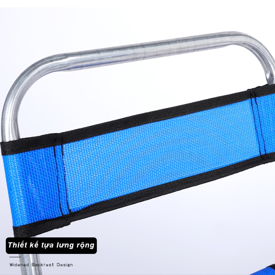 Ghế xếp du lịch dã ngoại ghế câu cá khung inox gấp gọn để du lịch dã ngoại cắm trại camping ngoài trời, cafe trà chanh
