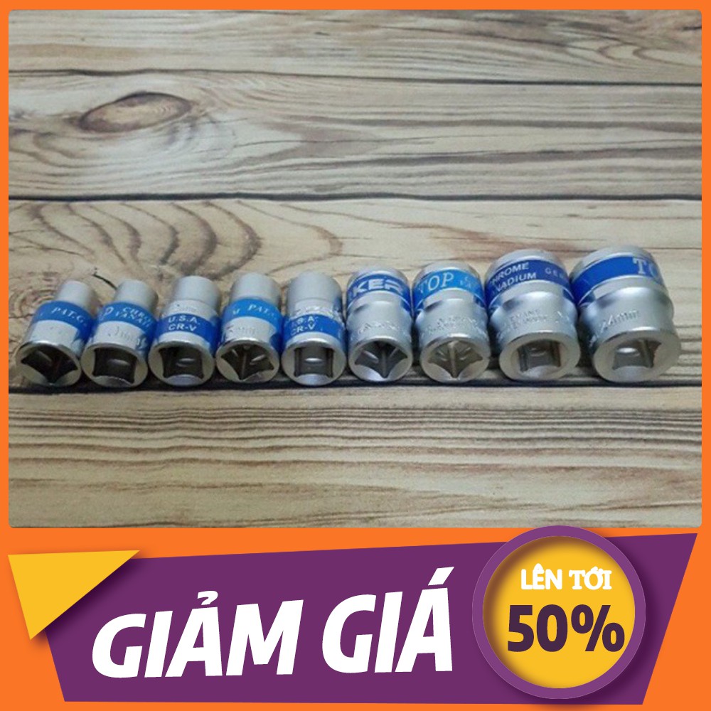 [SALE] [GIÁ TỐT] Bộ 9 đầu tuýp khẩu vặn ốc từ 8mm đến 24mm