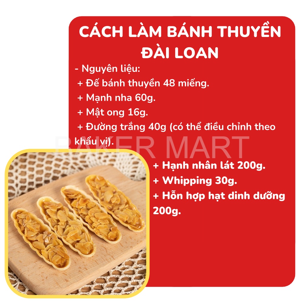 Đế bánh thuyền, Đế Tart bánh thuyền gạo nếp Đài Loan - Nguyên liệu làm bánh Baker Mart