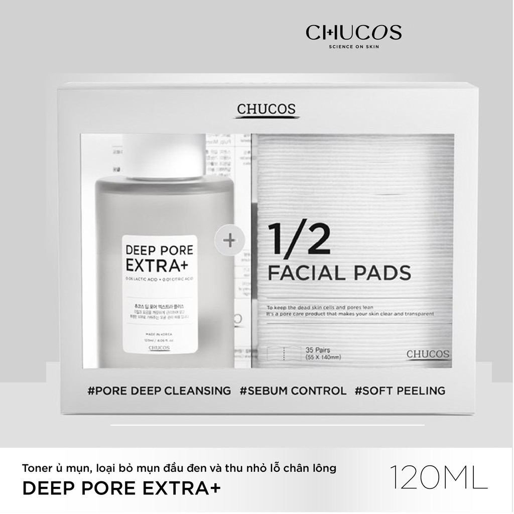 Toner ủ mụn CHUCOS Deep Pore Extra+ 120ml