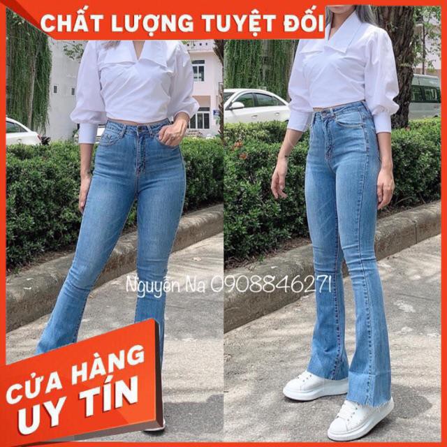 QUẦN JEANS LOE DÁNG DÀI- ống Bass dài jeans mềm giãn