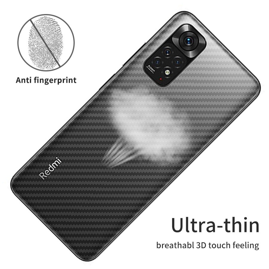 Set 5 Miếng Dán Sợi Carbon Mềm Mại Cho Xiaomi Redmi Note 11 11S 10 10s 9 8 7 11 Pro Plus 5G 9s 9A 9C 8A 7A 6A Mi 11 Lite 11T 10T 9T Poco M3 M4 X3 Pro Nfc F1 F2 F3 X3 GT