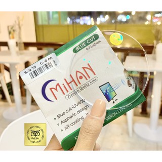 [CAO CẤP] Tròng Kính Cận Chống Ánh Sáng Xanh Mihan 1.56 Hàn Quốc có phản quang