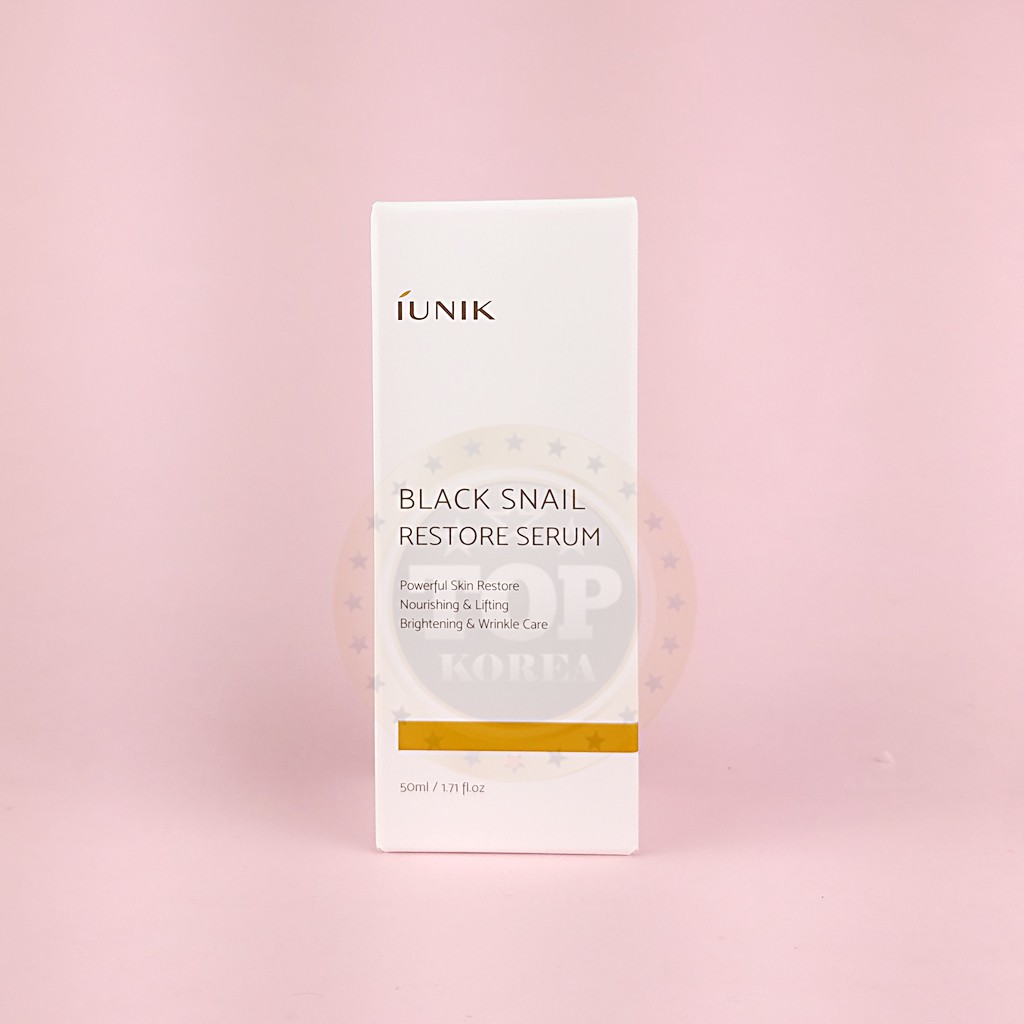 ★IUNIK★ Black Snail Restore Serum 50ml (Hàng Mới Về) Tinh Chất Ốc Sên 50ml Dưỡng Da Hiệu Quả / TOPKOREA