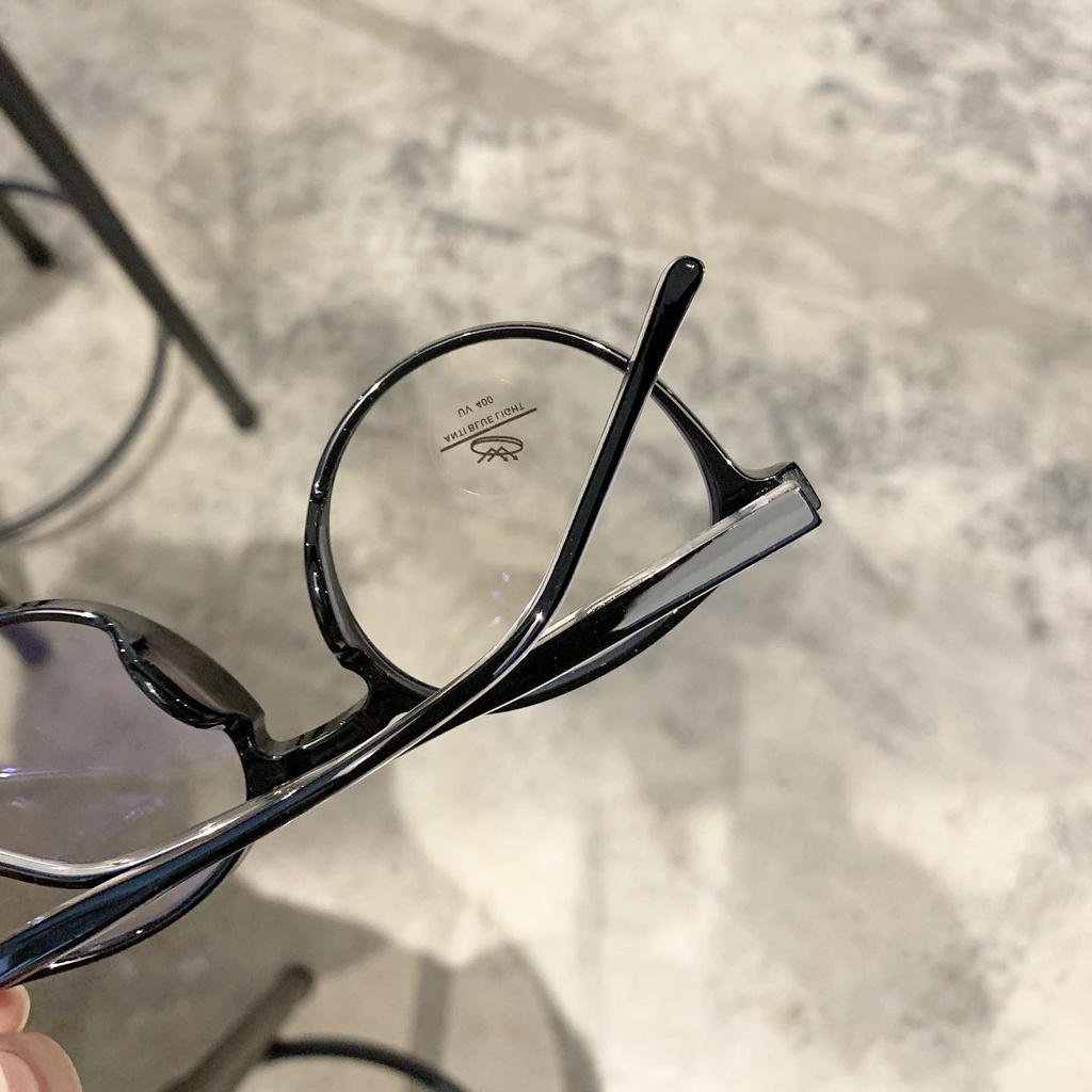 Gọng kính nhựa cốt kim loại dáng tròn cho nam nữ - 8840