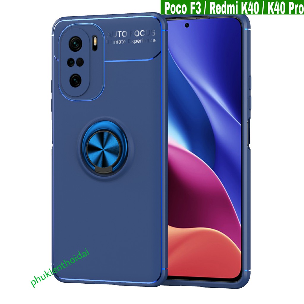 Xiaomi Poco F3 / K40 / K40 Pro ốp lưng chống sốc giá đỡ kiêm nhẫn ô tô Ver 2 hiệu AUTO FOCUS cao cấp