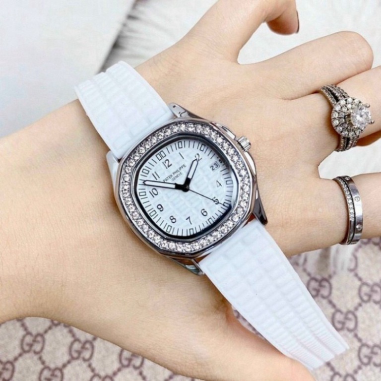 Đồng hồ nữ Patek PT dây silicon siêu mềm, classic đính diamond, có bảo hành.