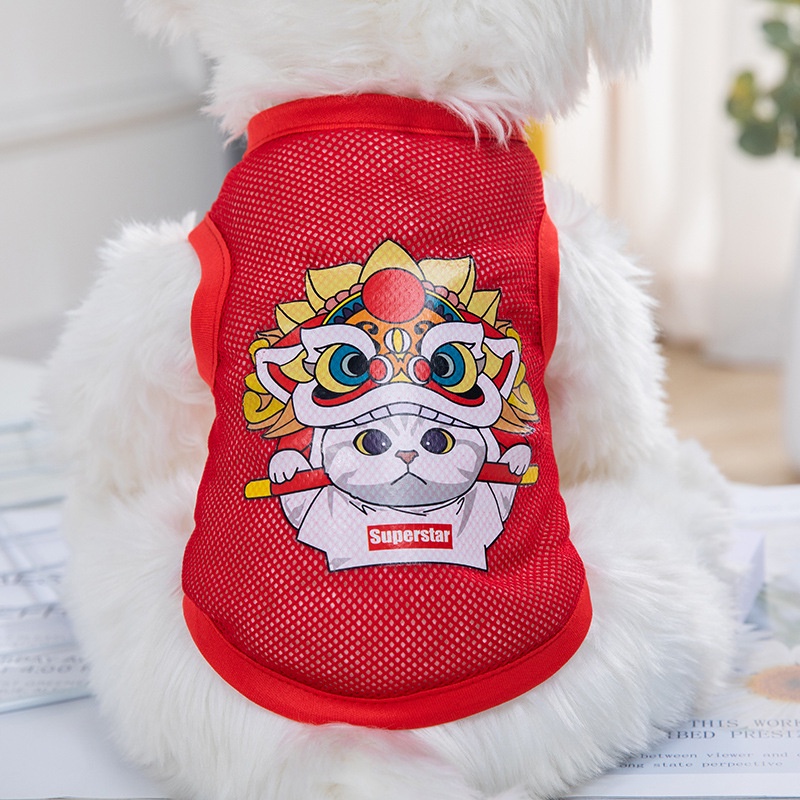 Áo thun hoạt hình chủ đề Giáng Sinh năm mới kiểu dáng xinh xắn đáng yêu dành cho thú cưng 2022