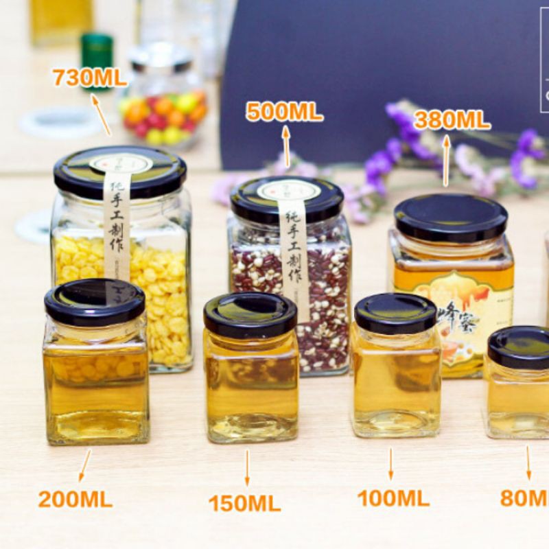 Set 6 Hũ Thủy Tinh Vuông 100ml