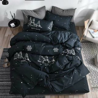 Bộ chăn ga gối Cotton Poly cây thông đen nhập khẩu