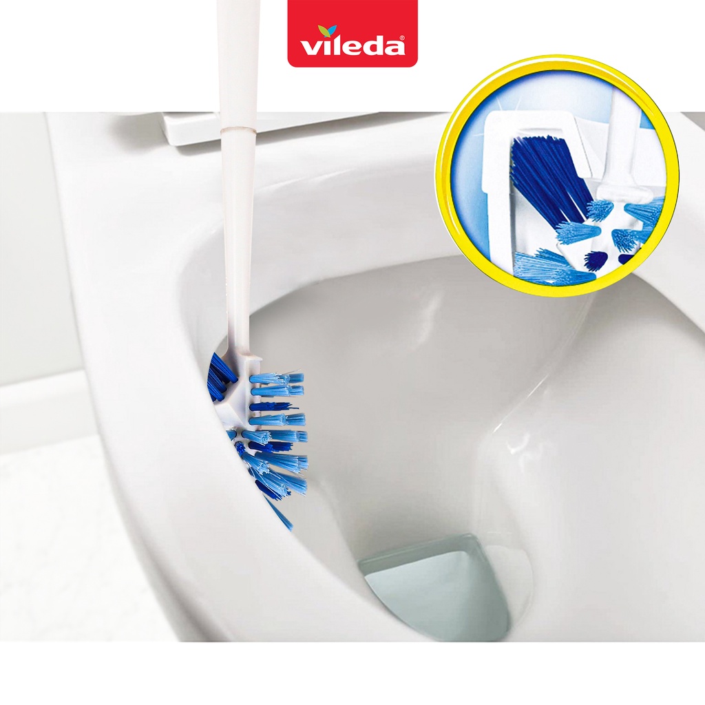 Chổi cọ bồn cầu, toilet VILEDA Power Brush gồm khay đựng để pha nước tẩy rửa - TSU156132