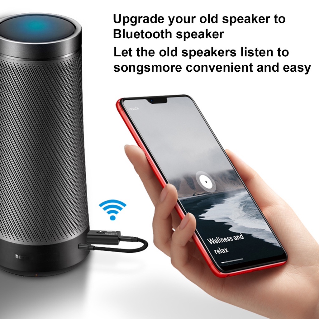 Bộ chuyển đổi thu nhận Bluetooth 5.0 đầu USB giắc cắm AUX 3.5 dùng cho máy tính lap top tivi xe ô tô