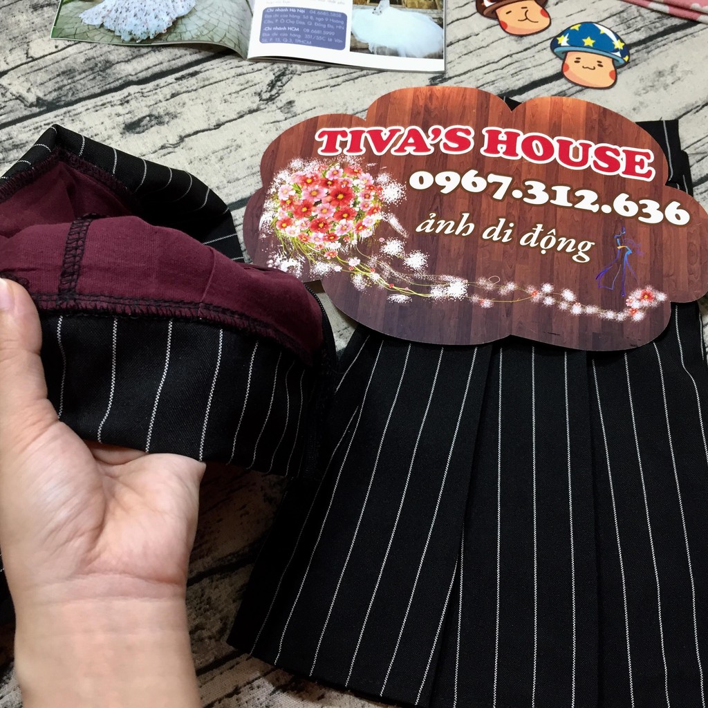 [Giảm thêm 15k khi nhập TIVA2803] Váy tennis kèm quần đen sọc trắng may xếp ly có dây kéo hông | BigBuy360 - bigbuy360.vn