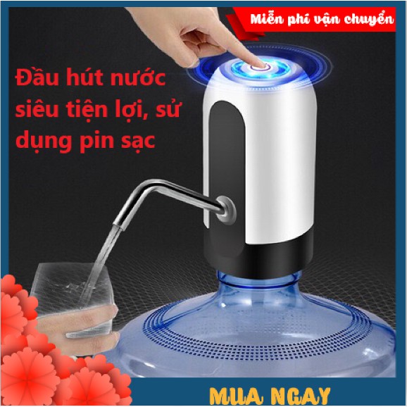 Vòi Bơm, Hút Nước Đóng Chai Thông Minh Tự Động, Siêu Tiện Dụng, Có Led Siêu Đẹp, Pin Sạc, Máy Bơm Nước