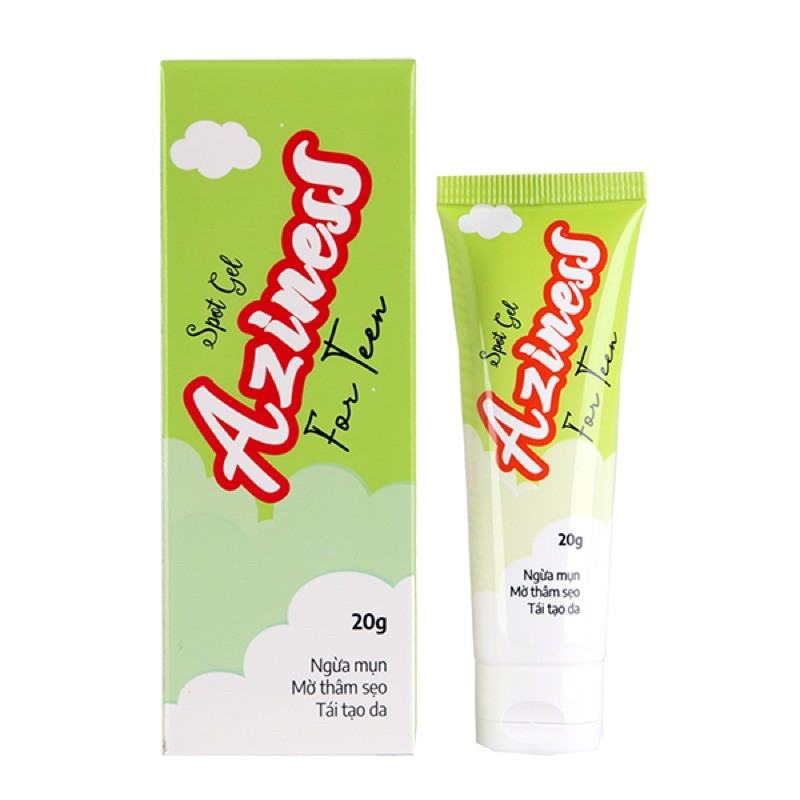 Aziness for teen - Gel ngừa mụn trứng cá, tái tạo da, mờ thâm sẹo, giảm nhờn, giúp da sáng hồng, mịn màng (Dược Nam Hà)