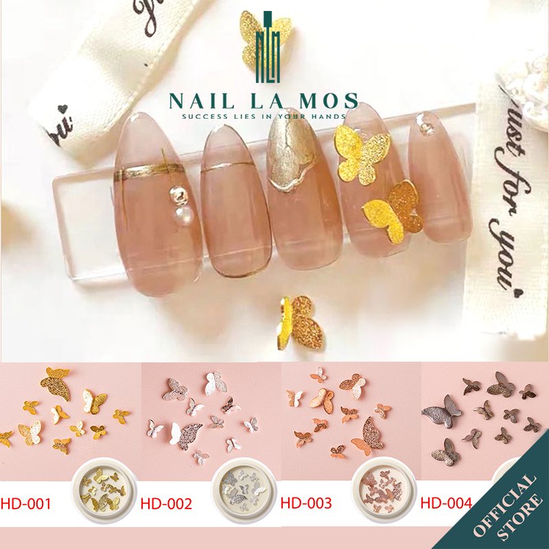 Set 10 phụ kiện bướm nail - Charm bướm trang trí móng tay mix size màu đẹp sang chảnh