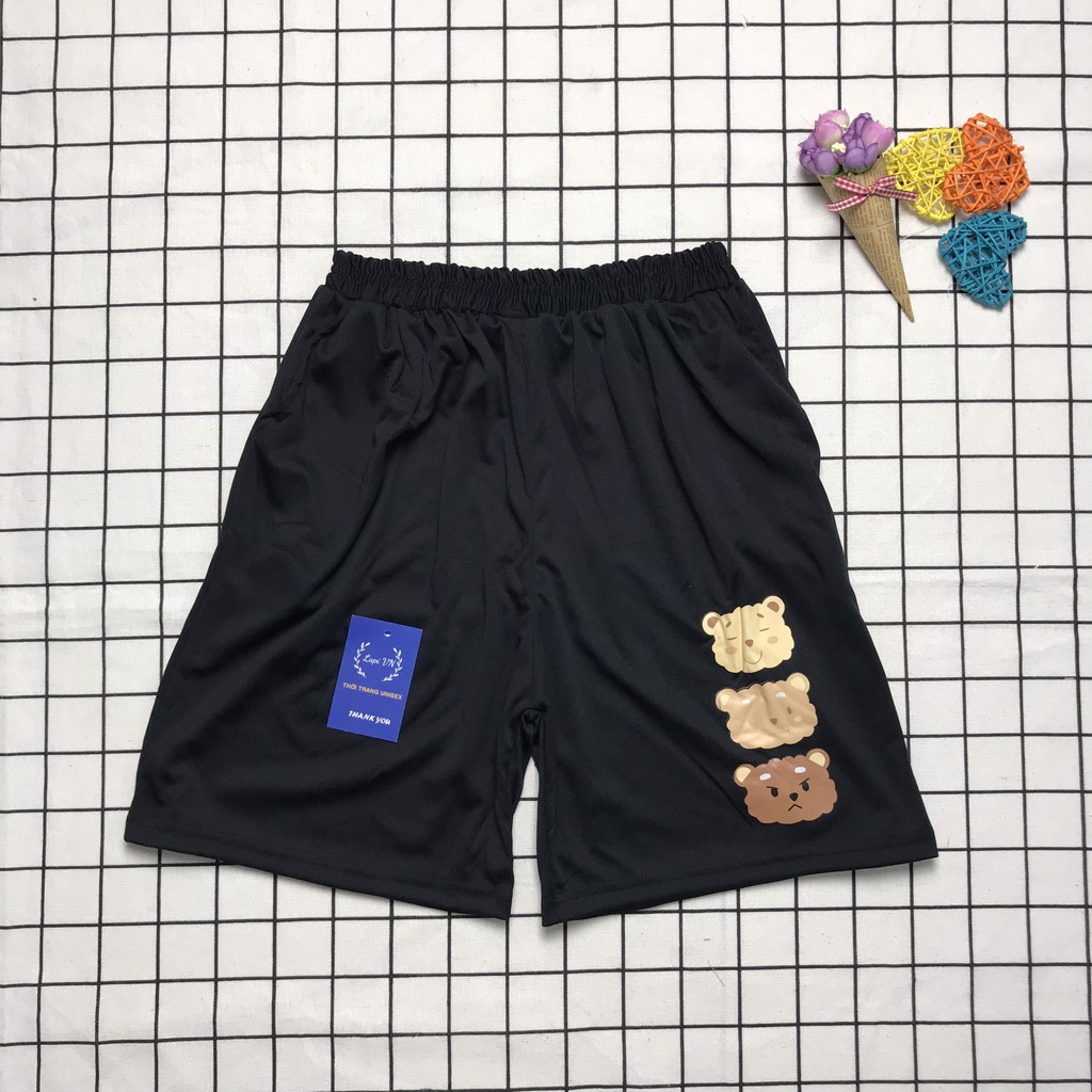 Quần Short Lưng Thun Mặc Nhà Mẫu Hoạt Hình Unisex -Lapi VN ,FREESIZE đến 65kg, Chất Thun Thoáng Mát