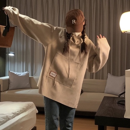 【ZHELIHANGFEI】Áo Hoodie Tay Dài oversize Thời Trang Trẻ Trung