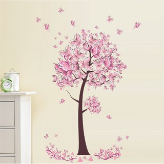 Giấy Dán Tường - Decal Trang Trí Hình cây Hoa Bướm - Art và Đời Sống