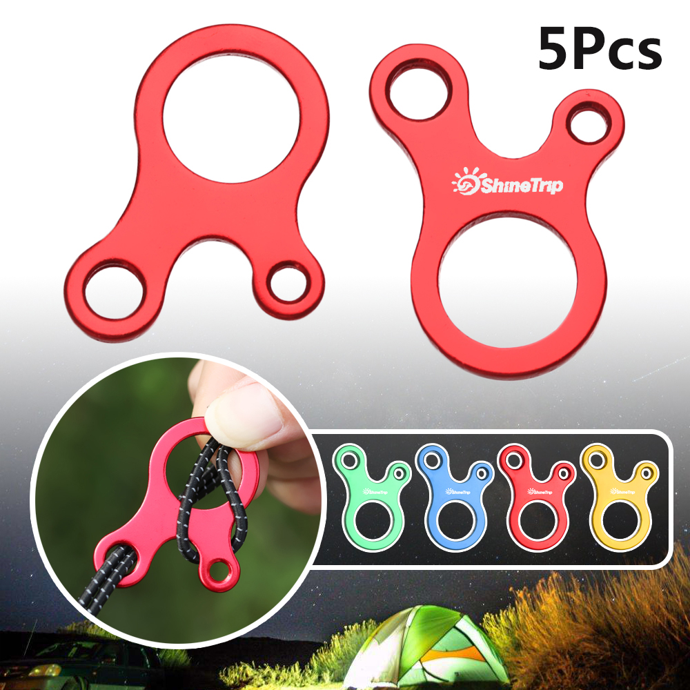 Set 5 khóa dây thừng dựng lều bằng hợp kim nhôm tiện dụng cho hoạt động ngoài trời