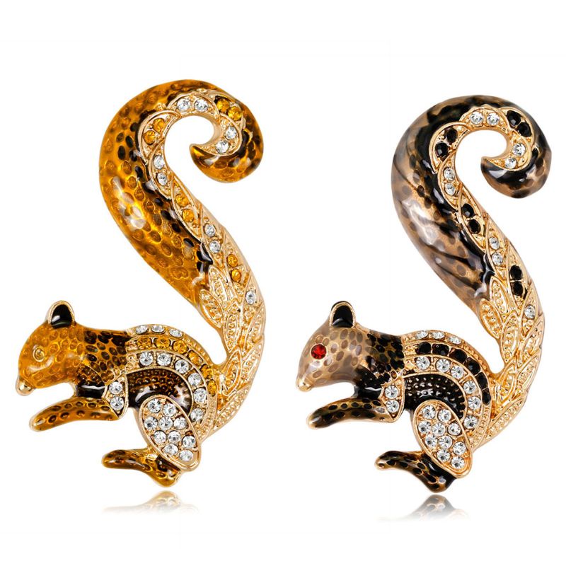 Ghim Cài Áo Hình Chú Sóc Tráng Men Thời Trang Cho Nữ