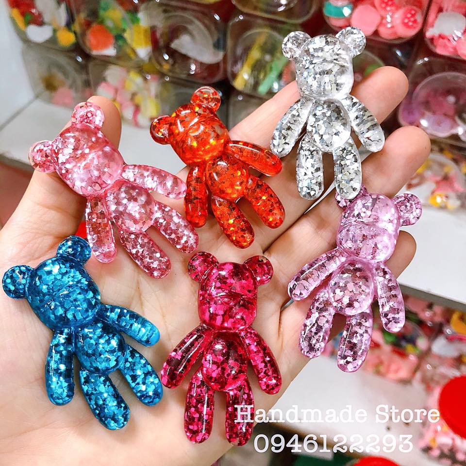 Charm gấu nhũ to