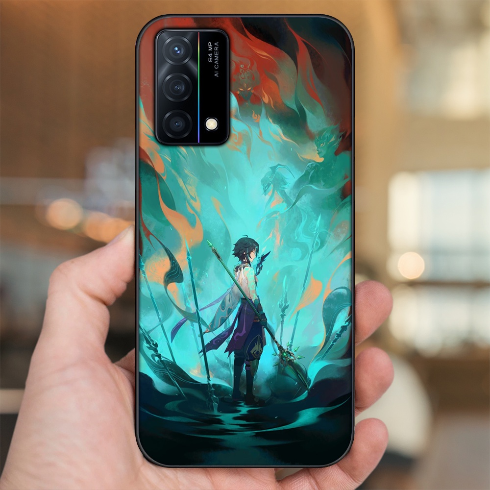 Ốp lưng Oppo K9 viền đen in hình Xiao Genshin Impact