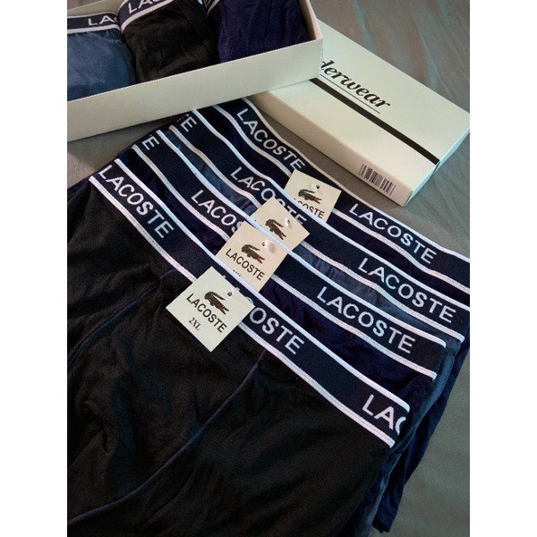 Hộp 5 quần lót nam đùi cá sấu cạp đen, Quần sịp đùi nam boxer LALYLA chất cotton thấm hút vượt trội co giãn 4 chiều