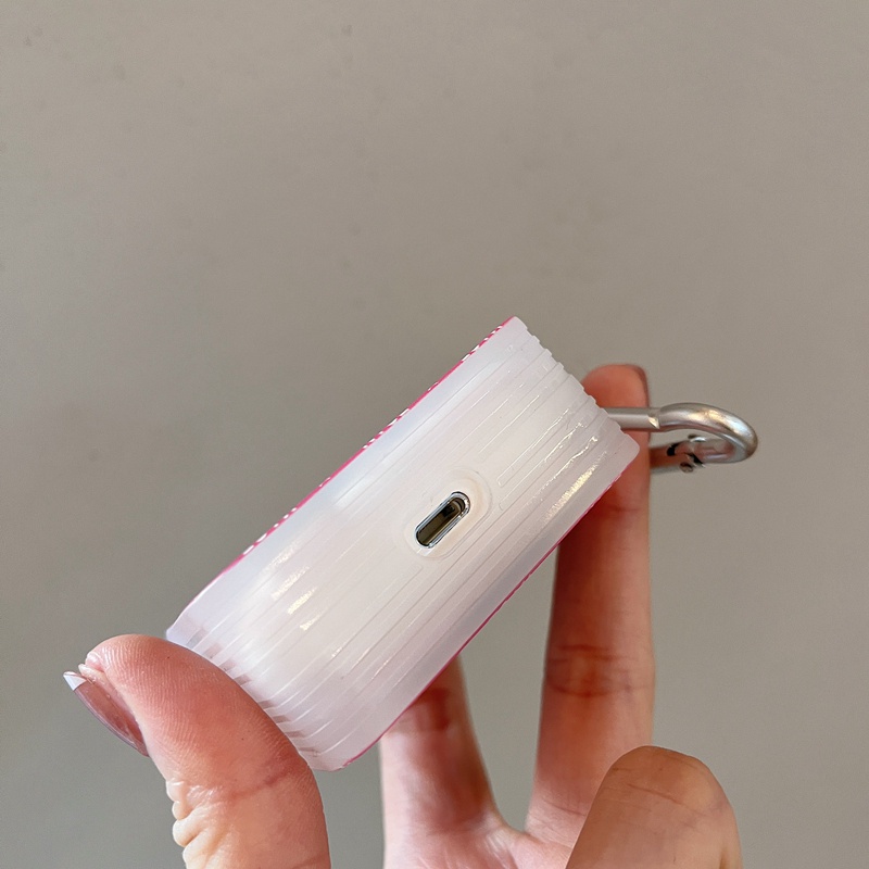 Vỏ bảo vệ hộp sạc tai nghe thích hợp cho Airpods 1 2 3 Pro hình vuông bằng tpu trong suốt họa tiết hoạt hình kèm móc
