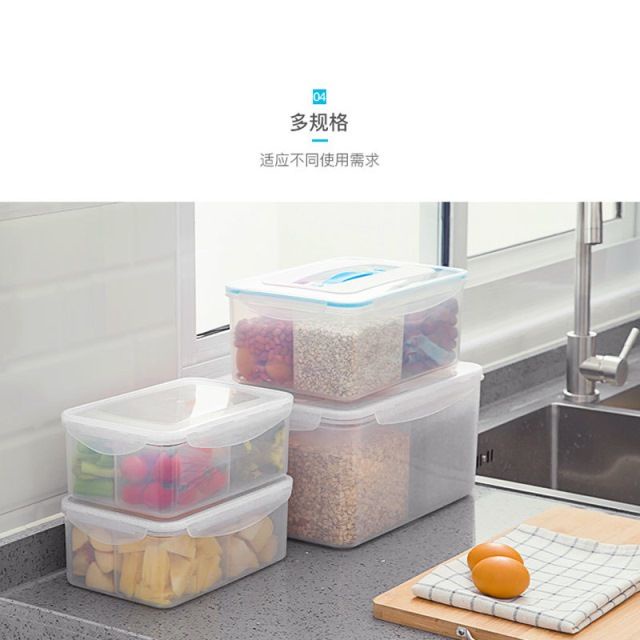 ☊◈✳Hộp nhựa 8l / 4l / 2.1l đựng thực phẩm nhiều ngăn tiện lợi dành cho nhà bếp