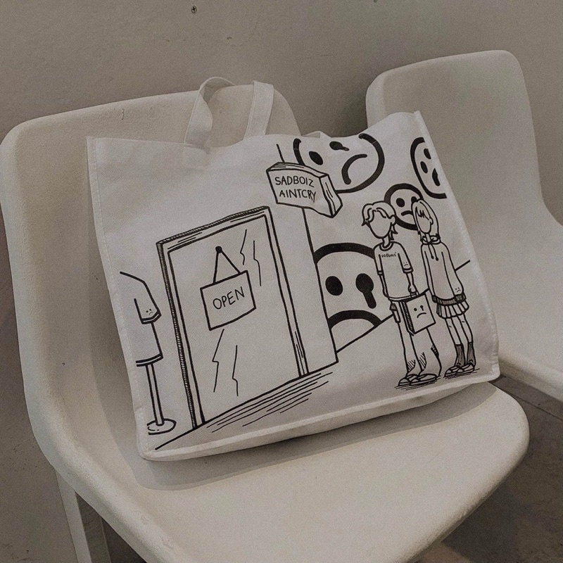 Túi tote vải SADBOIZ AINTCRY