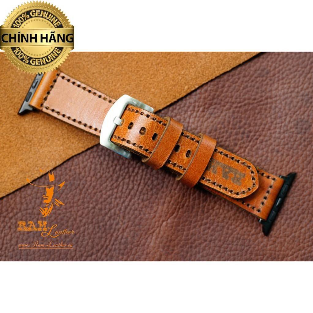 DÂY ĐỒNG HỒ NÂU SÁNG - DA BÒ THẬT - RAM CLASSIC 1980 - CASIO AE1200/SEIKO5 -CHÍNH HÃNG RAM LEATHER .