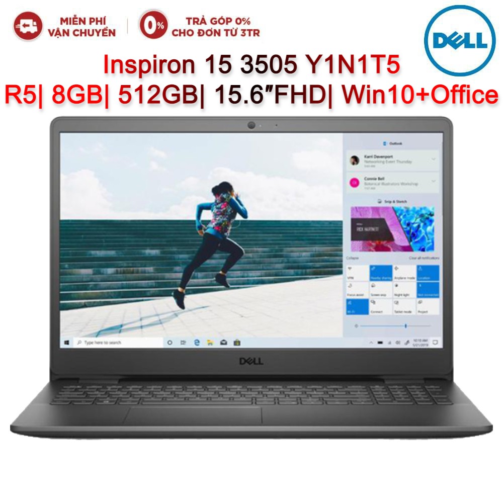 Laptop DELL Inspiron 15 3505 Y1N1T5 R5-3500U| 8GB| 512GB| 15.6″FHD| OB| WIN10