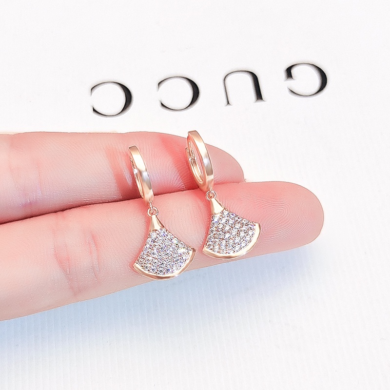 [Jiudolan] Bông Tai Vàng Hồng Sang Trọng Phong Cách Hàn Quốc Cho Nữ