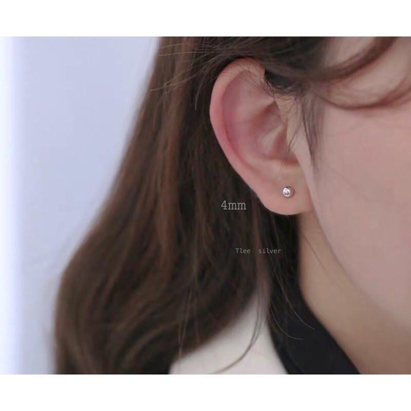 Khuyên tai nam nữ nụ bi tròn bạc 925 D'rosy Jewelry, Bông tai bạc nữ minidot basic
