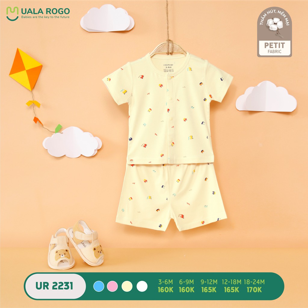 Bộ cộc cài giữa UALA &amp; ROGO vải cotton hè mát 2231