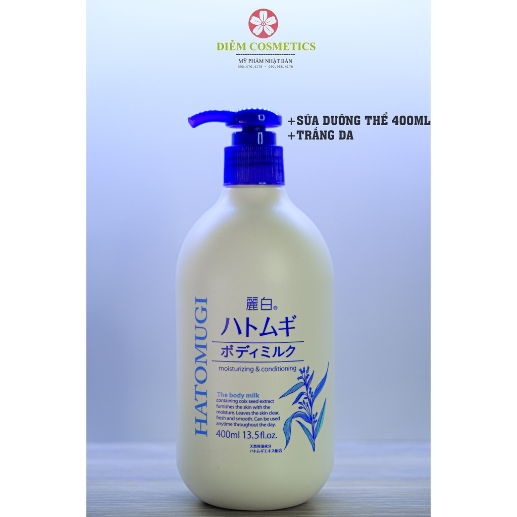 SỮA DƯỞNG THỂ  TRẮNG DA HATOMUGI 400ML NHẬT BẢN