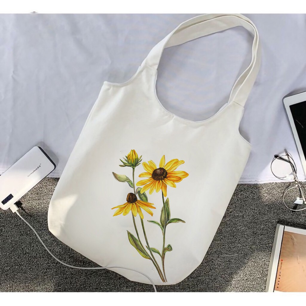 TÚI TOTE BẦU CANVAS HỌA TIẾT HOA HƯỚNG DƯƠNG